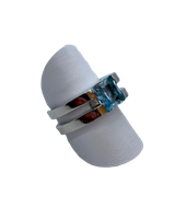 Anello Gioie Gobbo Donna Topazio Azzurro in Oro bianco Topazio AN.OB.TPA.11 - AN.OB.TPA.11